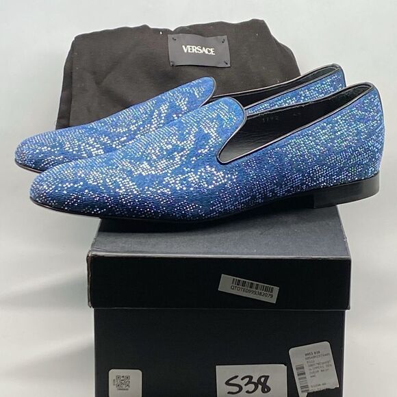 Versace Crystal Embellished Smocking Loafers size 44/us size 11 main image 10